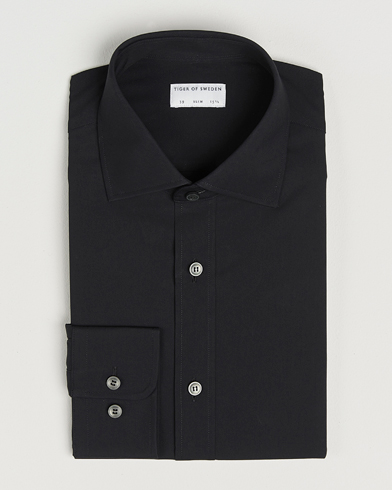 Tiger of Sweden Adley Slim Fit Cut Away Shirt Black – Nero