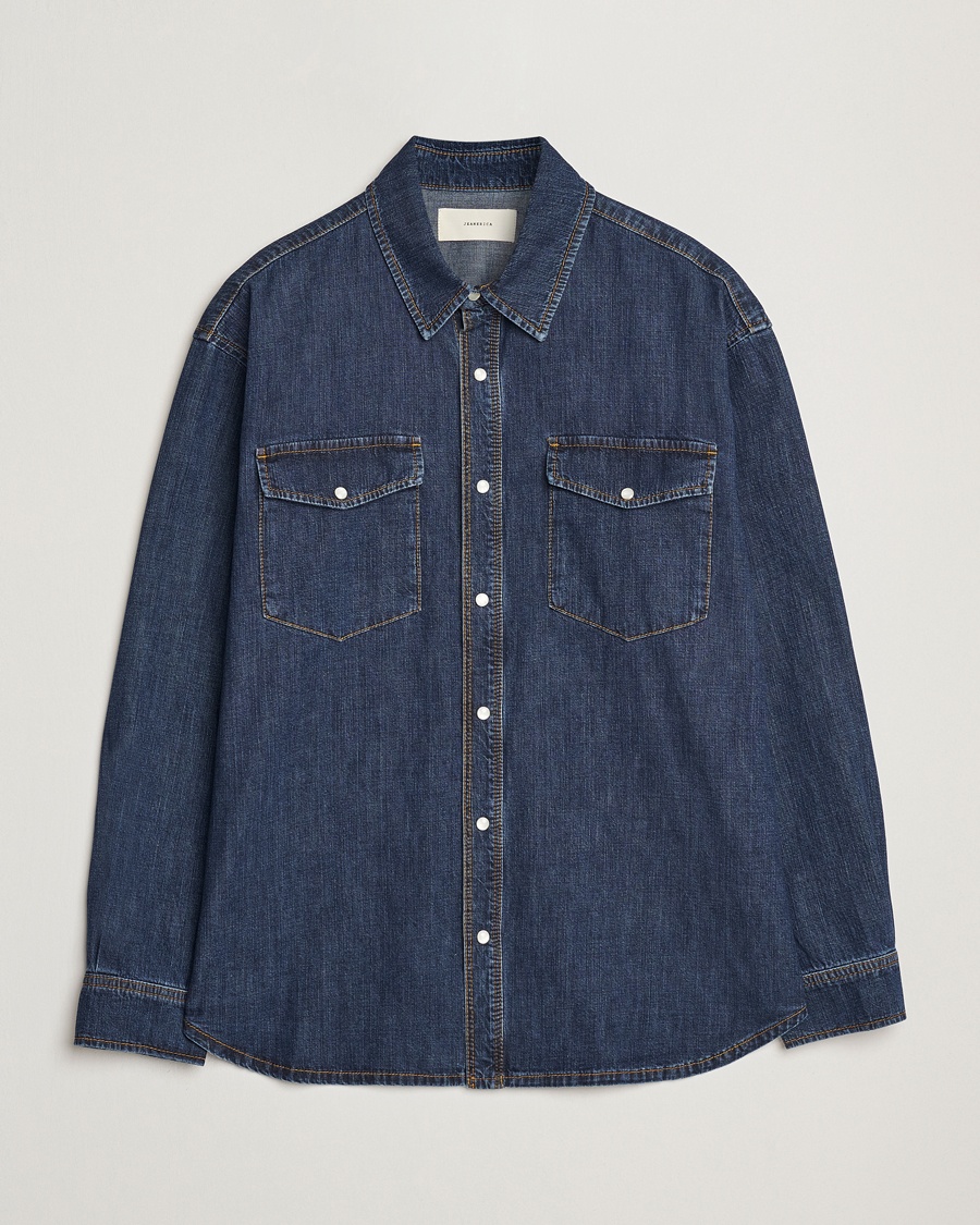 Jeanerica Arno Denim Shirt Dark Blue Vintage – Blu