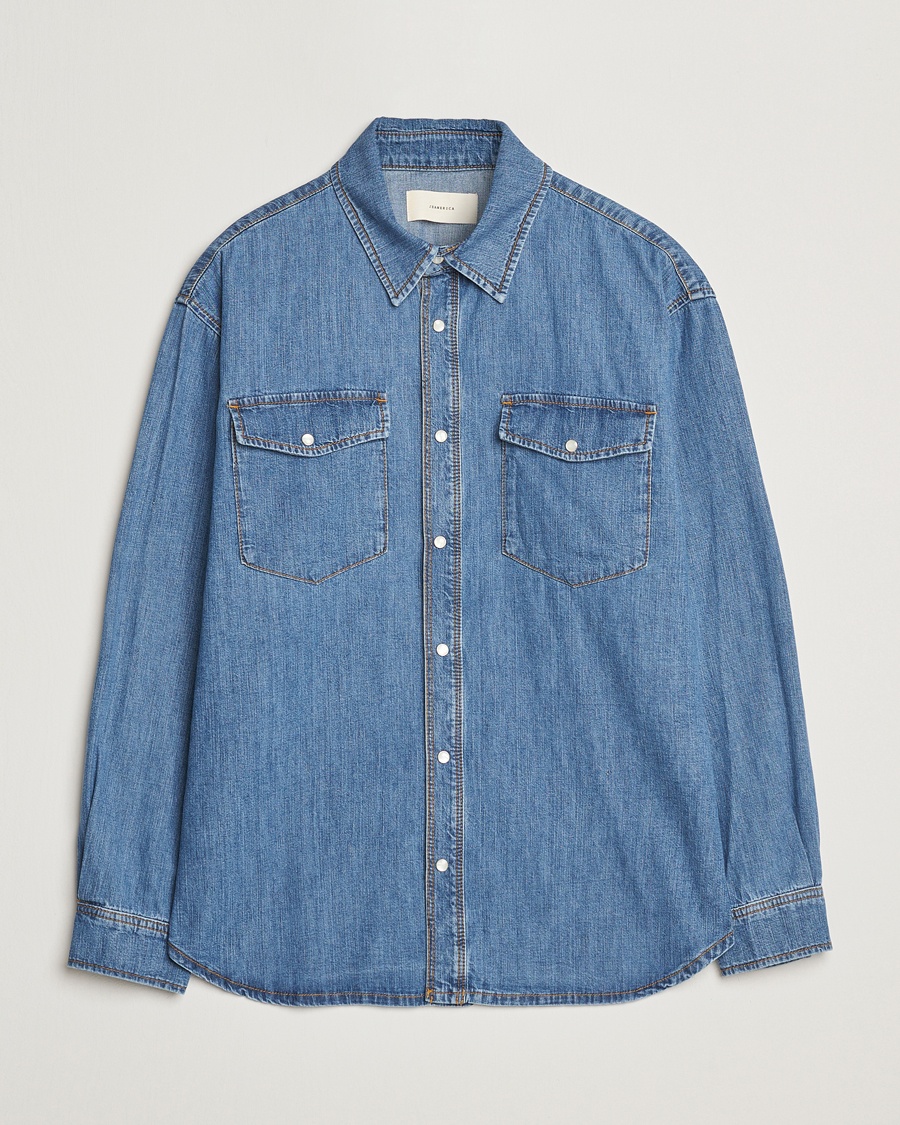 Jeanerica Arno Denim Shirt Light Blue Vintage – Blu