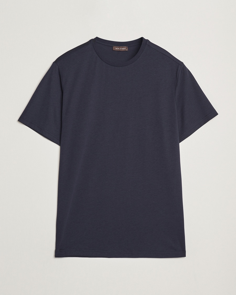 Oscar Jacobson Kim Lyocel/Cotton T-Shirt Navy – Blu