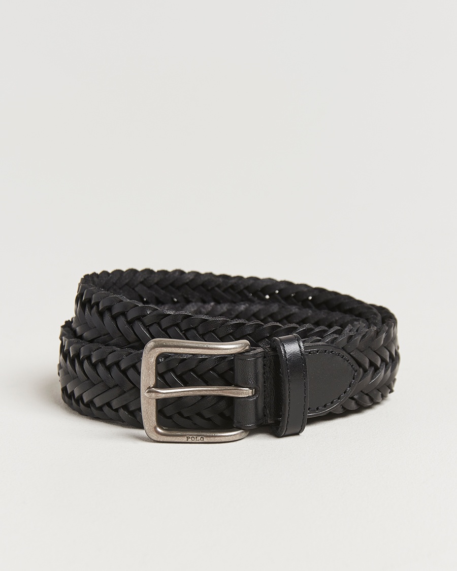Polo Ralph Lauren Braided Leather Belt Black – Nero