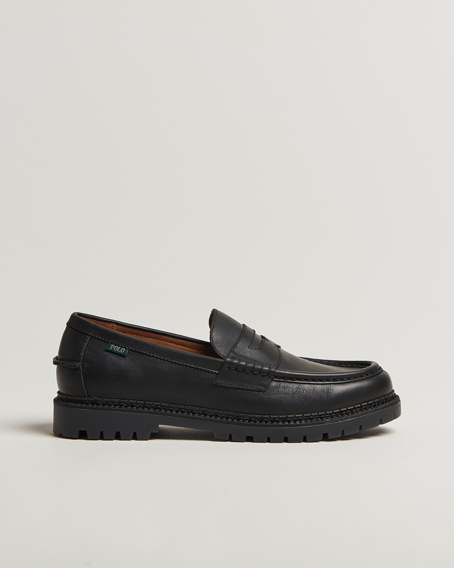 Polo Ralph Lauren Jett Penny Loafers Black Calf – Nero