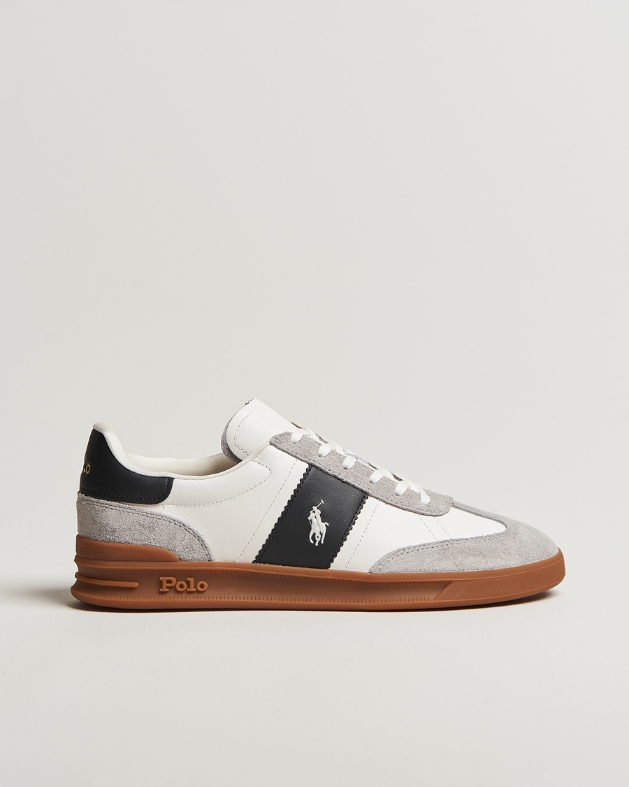 Polo Ralph Lauren Aera Leather/Suede Sneaker White/Grey – Bianco