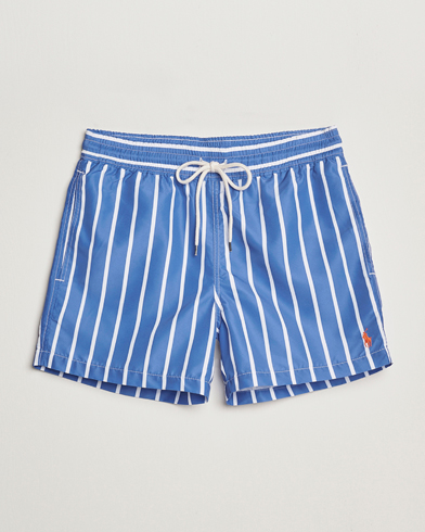 Polo Ralph Lauren Traveler Boxer Swimshorts Blue Vertical Wide Stripe – Blu