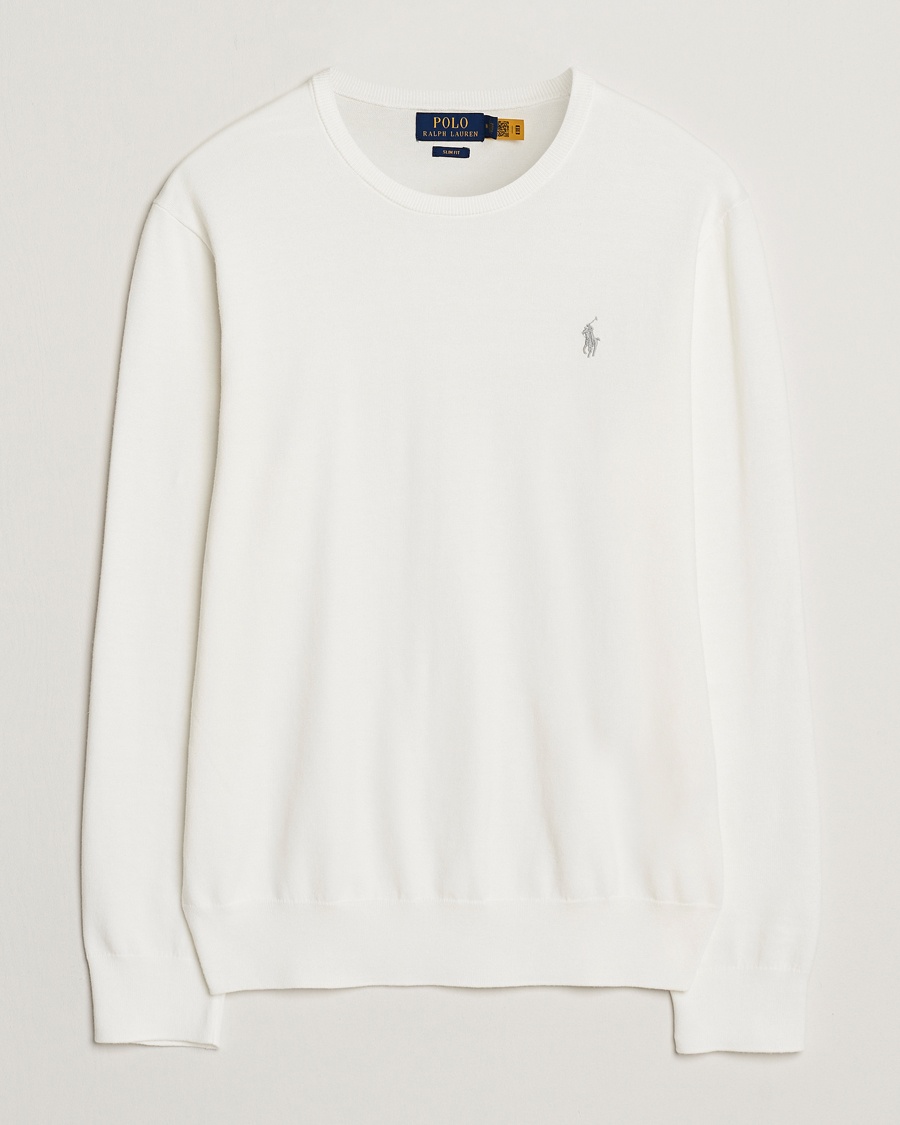 Polo Ralph Lauren Cotton Crew Neck Sweater Deckwash White – Bianco