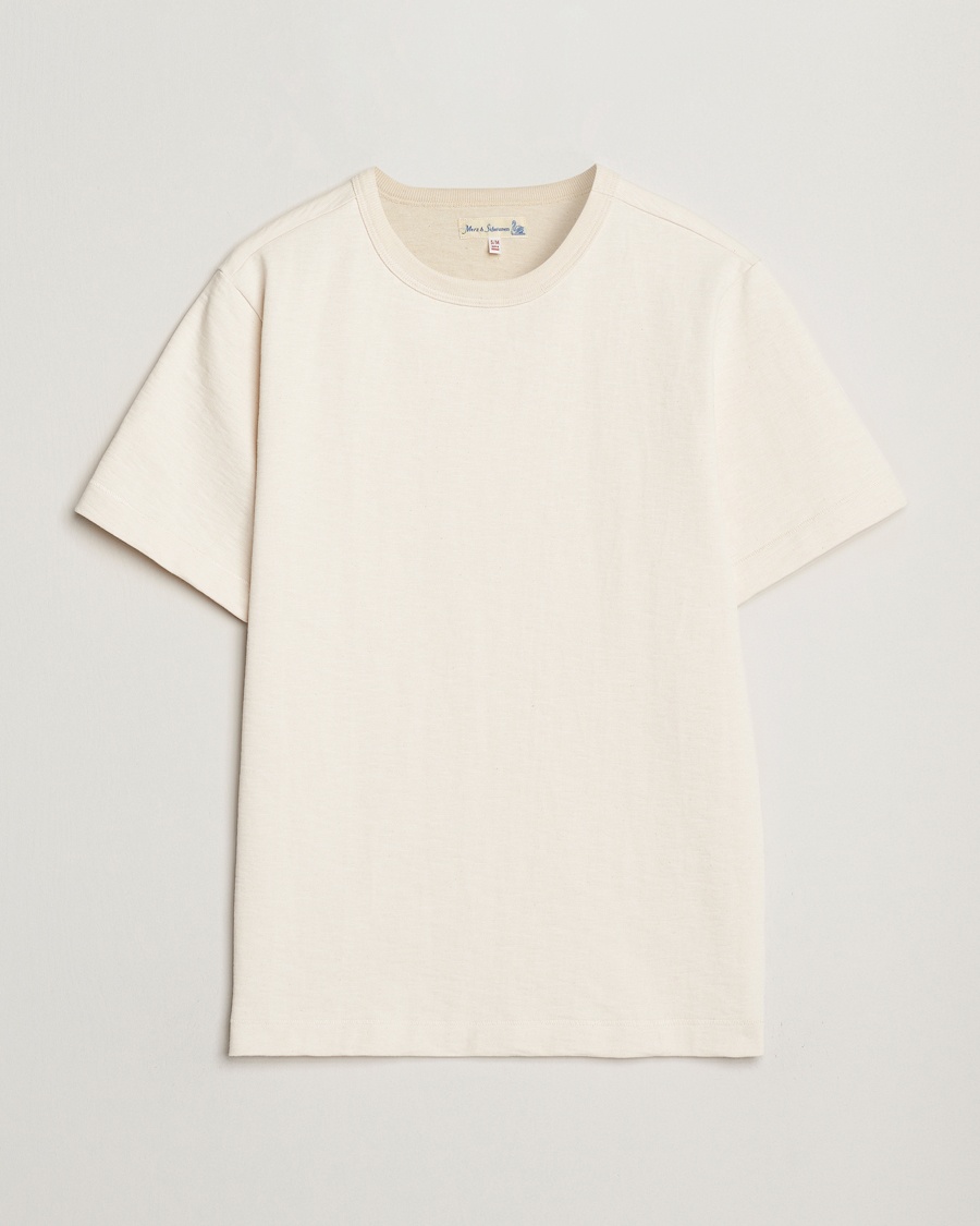 Merz b. Schwanen Relaxed Fit Loopwheeled Heavy T-Shirt Nature – Bianco