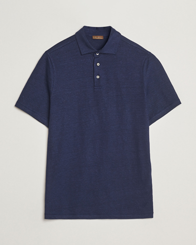 Stenströms Linen Polo Shirt Navy – Blu