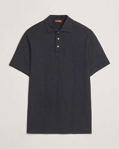 Stenströms Linen Polo Shirt Black – Nero