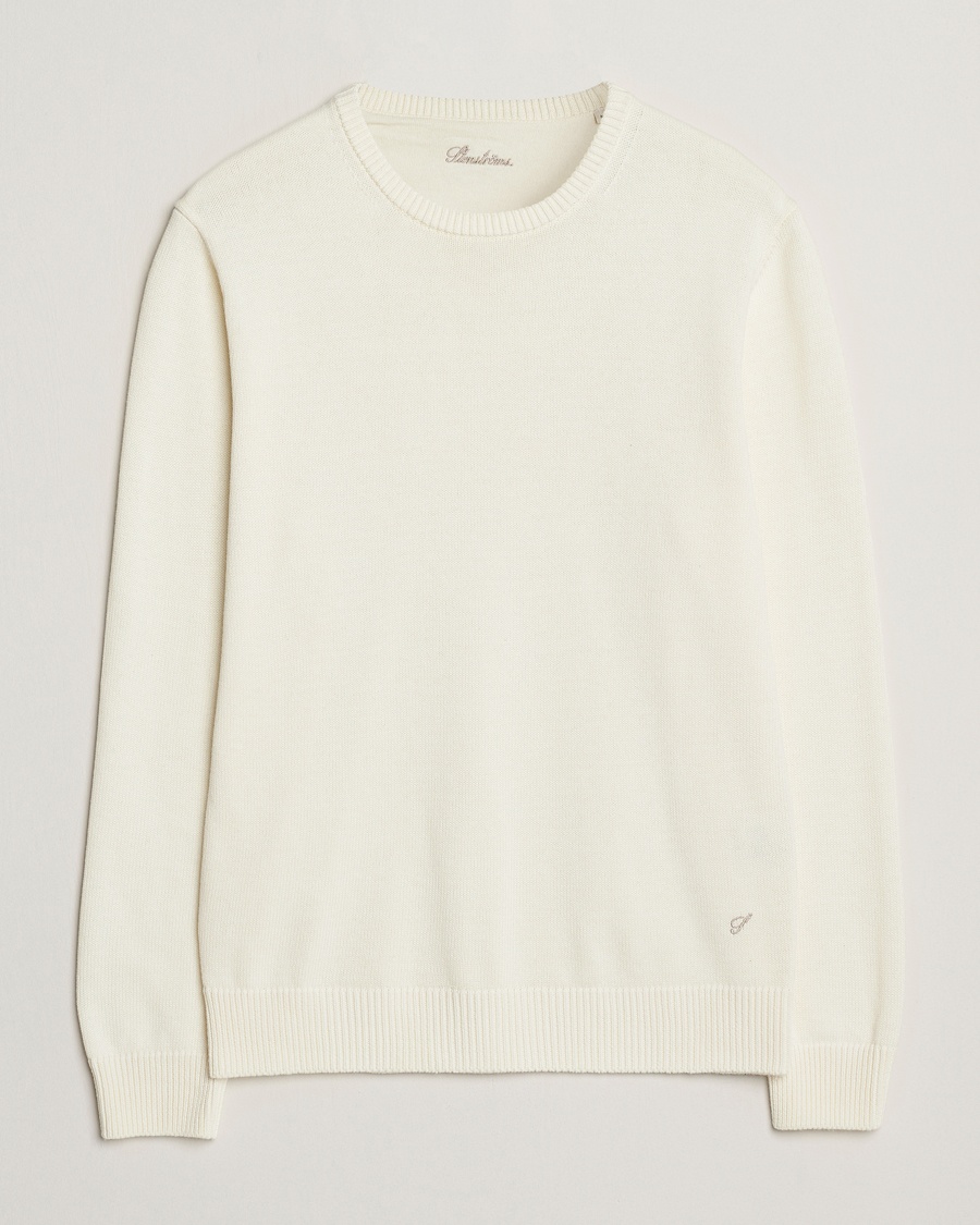 Stenströms Organic Cotton Knitted Sweater White – Bianco