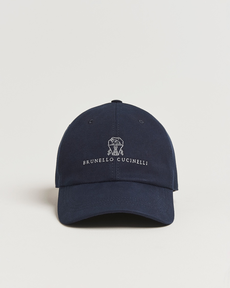 Brunello Cucinelli Twill Cotton Baseball Cap Navy – Blu