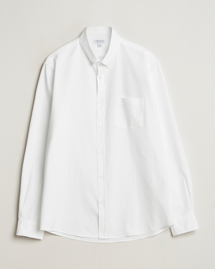 Sunspel Oxford Button Down Shirt White – Bianco