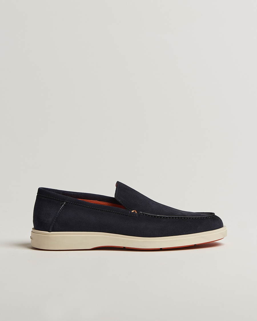 Santoni Detroit Loafer Navy Suede – Blu