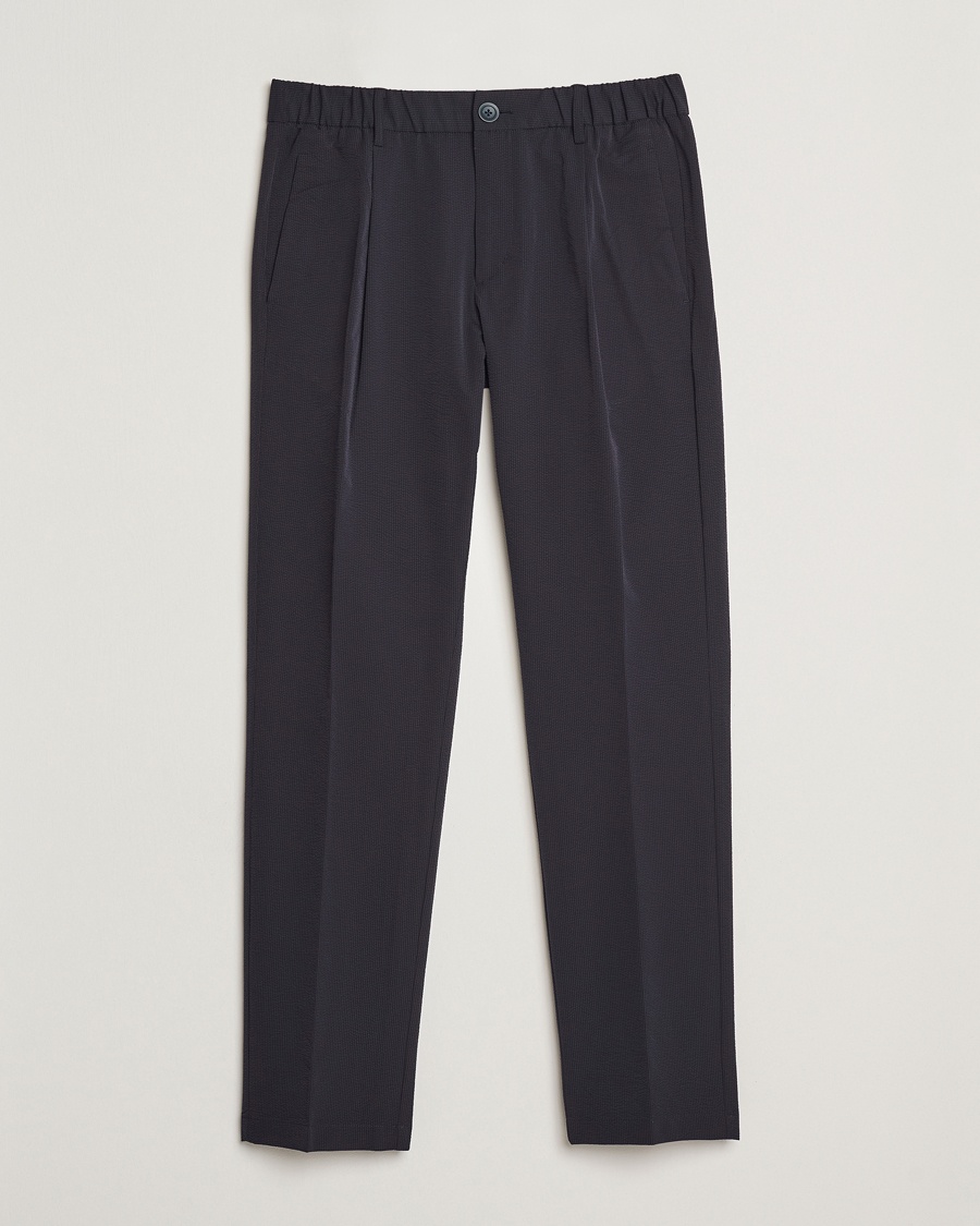 Herno Seersucker Drawstring Pants Navy – Blu