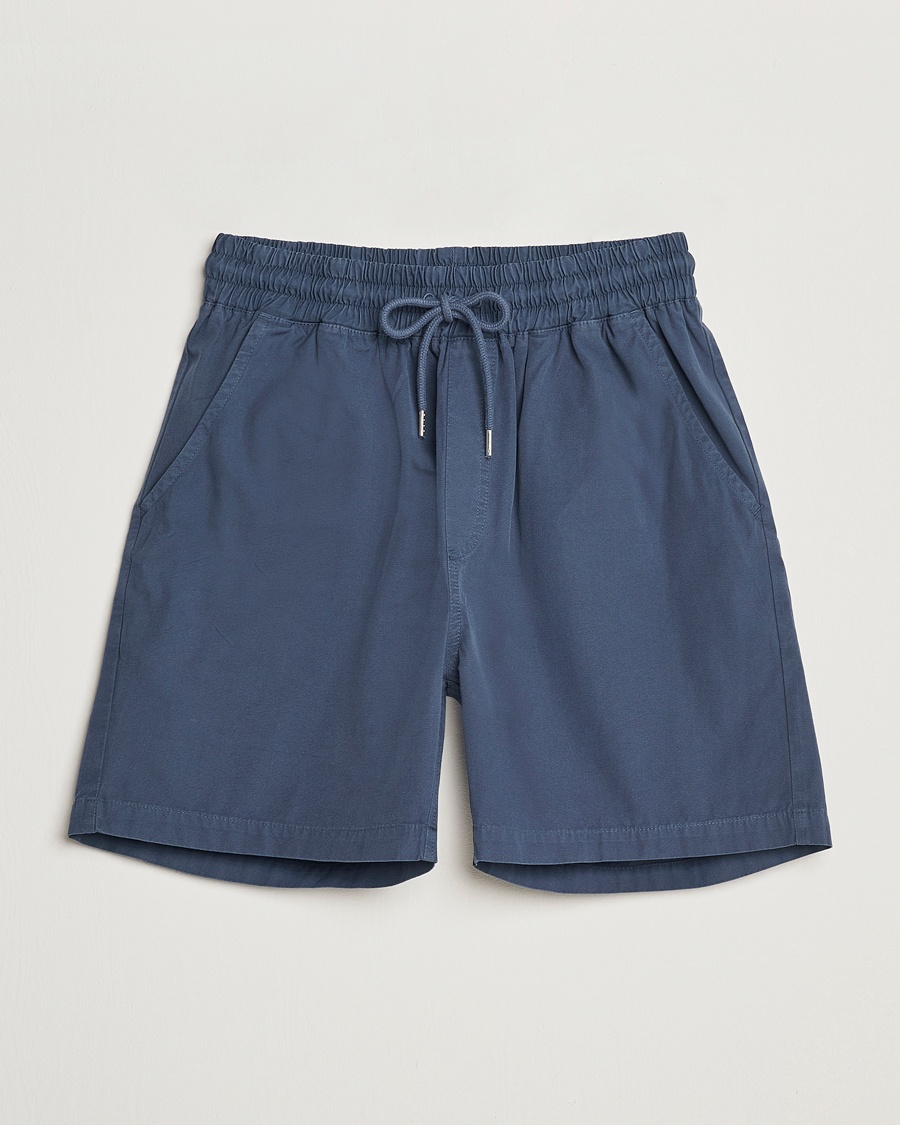 Colorful Standard Classic Organic Twill Drawstring Shorts Petrol Blue – Blu