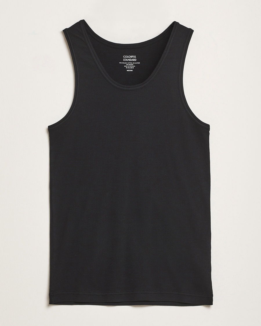 Colorful Standard Organic Rib Tank Top Deep Black – Nero