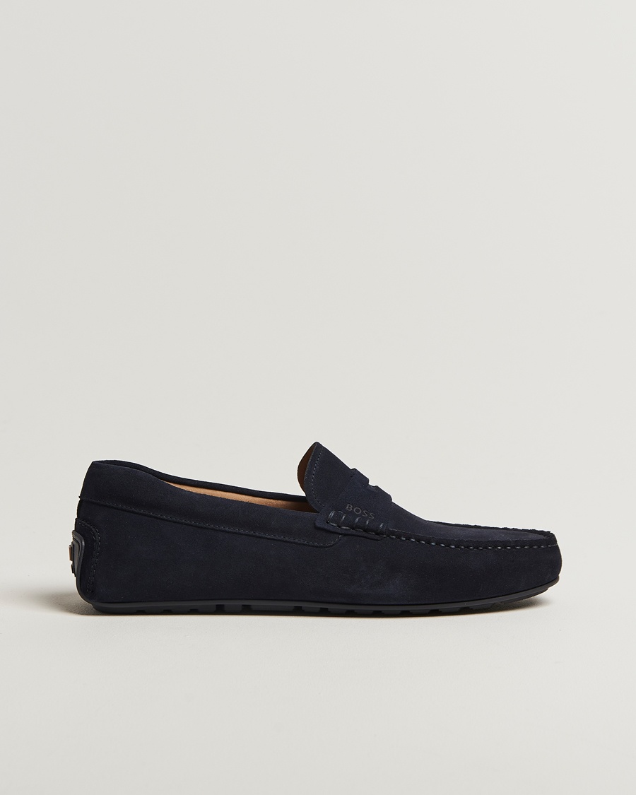 BOSS BLACK Noel Suede Moccasin Dark Blue – Blu