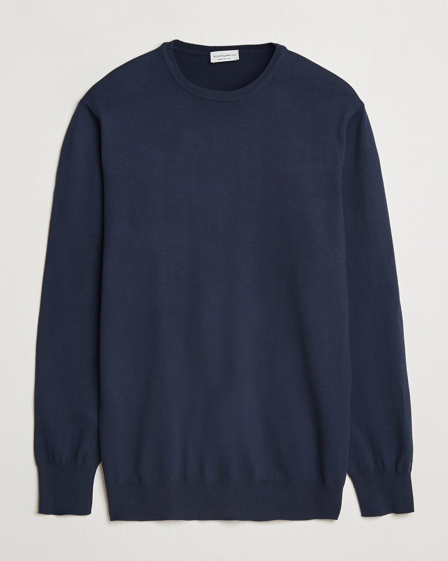 Morgano Supersoft Egyptian Cotton Crew Neck Navy – Blu