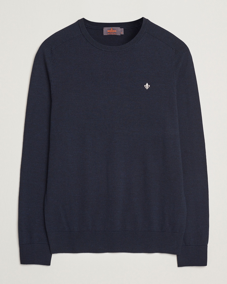 Morris Merino O-Neck Navy – Blu