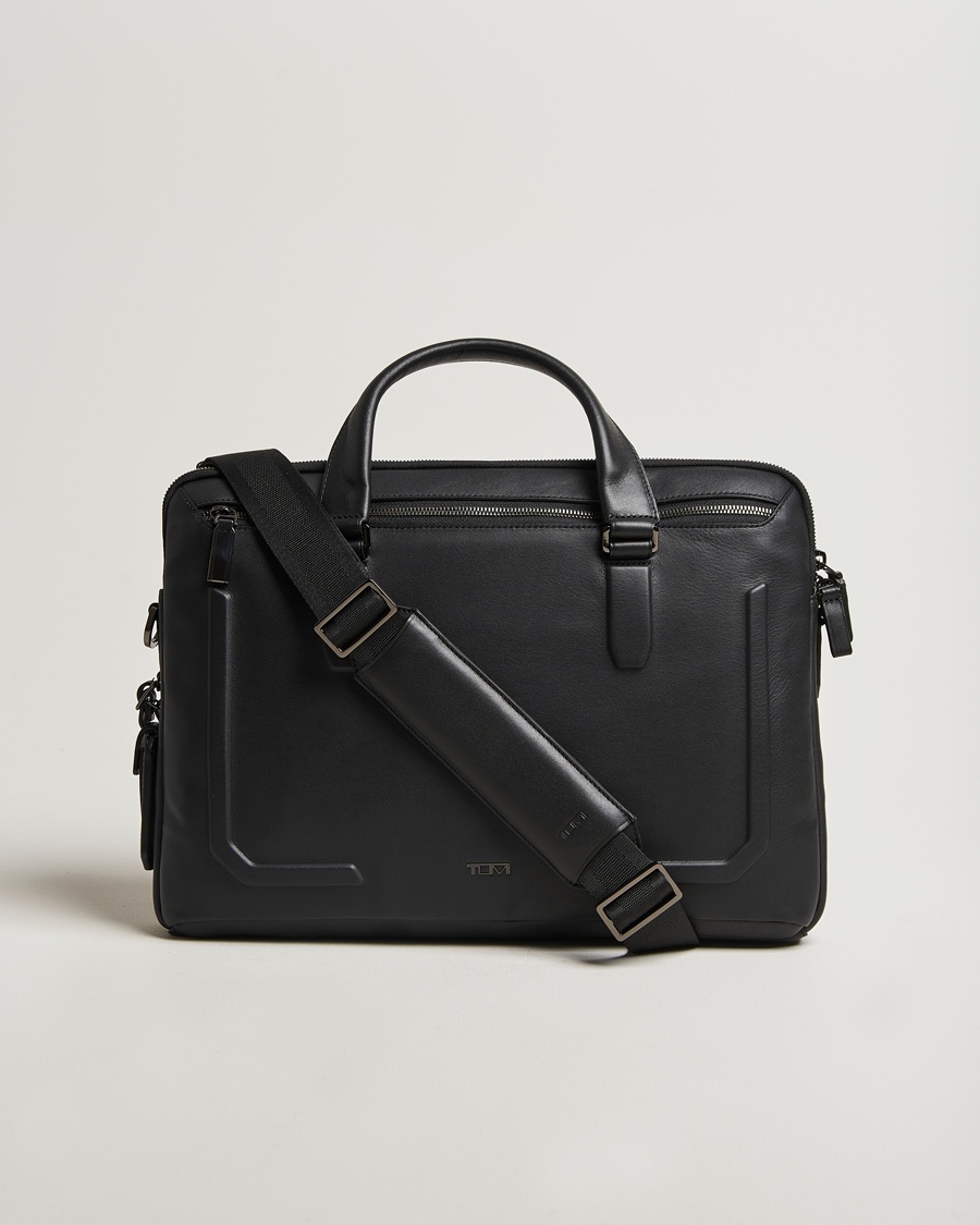 TUMI Harrison Sycamore Slim Leather Brief Black – Nero