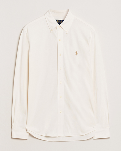 Polo Ralph Lauren Featherweight Mesh Shirt Pale Cream – Bianco