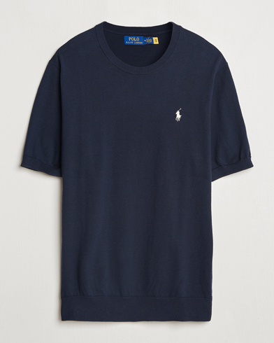 Polo Ralph Lauren Knitted Short Sleeve Tee Hunter Navy – Blu