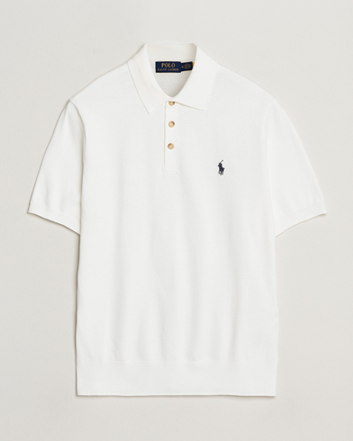 Polo Ralph Lauren Knitted Short Sleeve Polo Deckwash White – Bianco