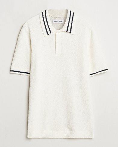 Samsøe Samsøe Pedro Tipped Knitted Polo Clear Cream – Bianco