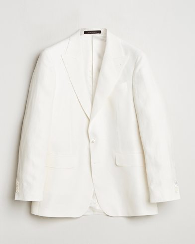 Oscar Jacobson Faldo Diagonal Linen/Tencel Tuxedo White – Bianco