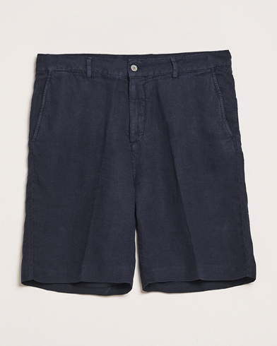 Oscar Jacobson James Casual Linen Shorts Navy – Blu