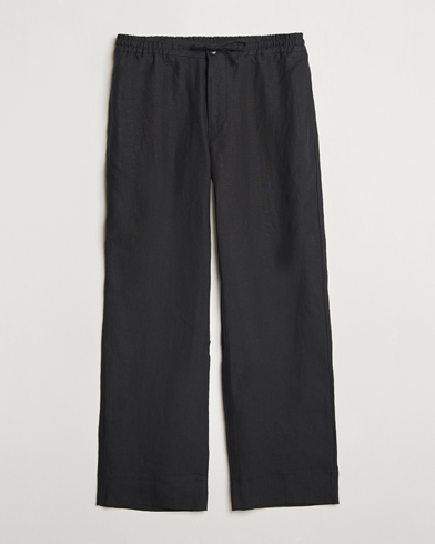 J.Lindeberg Noah Drape Linen Pants Black – Nero