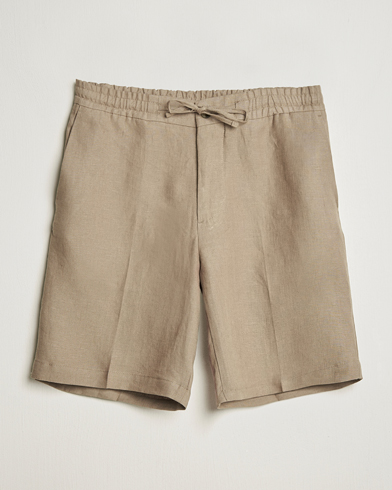J.Lindeberg Brady Drape Linen Shorts Nutmeg – Marrone