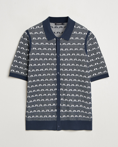 J.Lindeberg Rolando Logo Jacquard Polo Navy – Blu