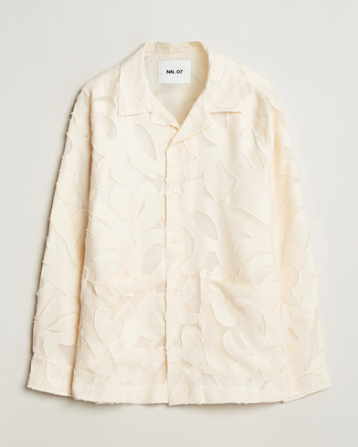 NN07 Hank Fil-Coupé Jacquard Overshirt Off White – Bianco