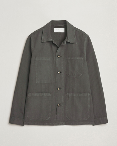 A Day's March Herringbone Overshirt Olive – Verde