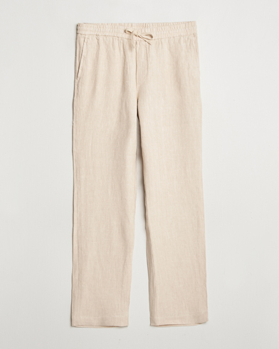 A Day's March Tamiat Drawstring Linen Trousers Oyster – Beige