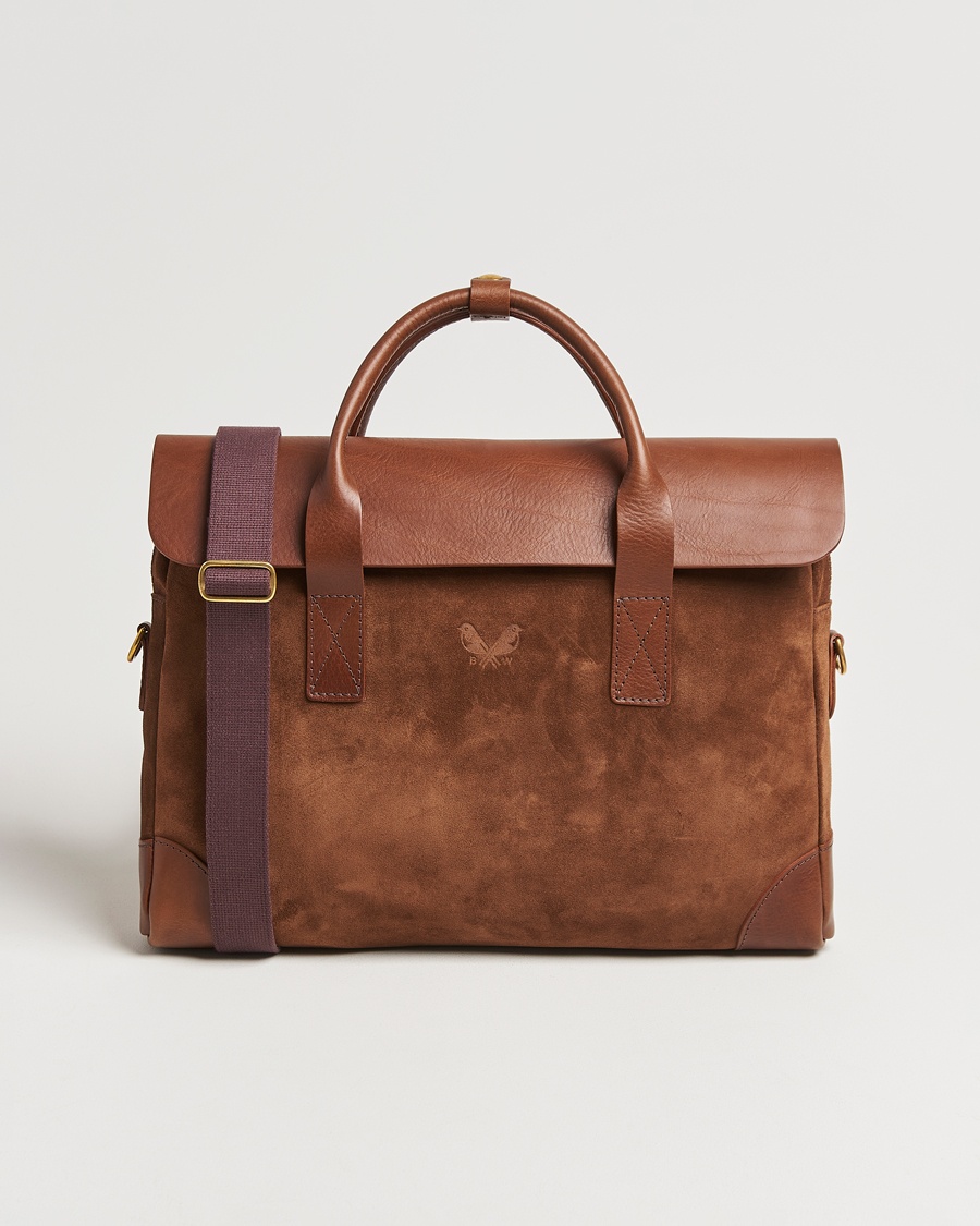 Bennett Winch Suede Briefcase Brown – Marrone