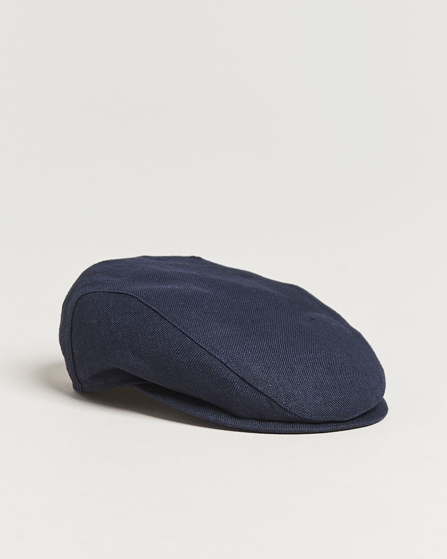 Wigéns Ivy Slim Hopsack Linen Cap Navy – Blu