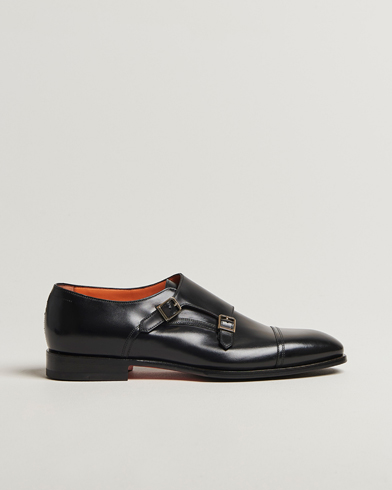Santoni Adrian Double Monk Black Calf – Nero