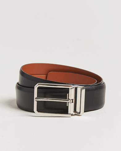 Santoni Classic Leather Belt Black Calf – Nero