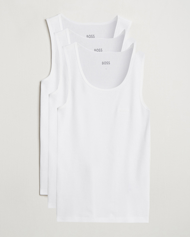 BOSS BLACK 3-Pack Ribbed Tank Top White – Bianco