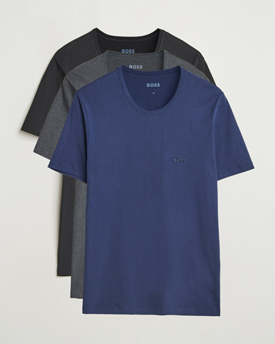 BOSS BLACK 3-Pack Crew Neck T-Shirt Black/Blue/Grey – Blu