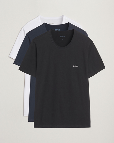 BOSS BLACK 3-Pack Crew Neck T-Shirt White/Navy/Black – Bianco