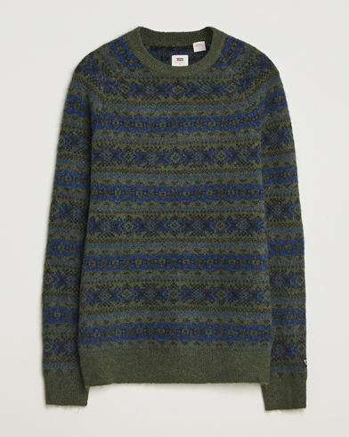 Levi's Presidio Raglan Knitted Fairisle Sweater Dark Green – Verde