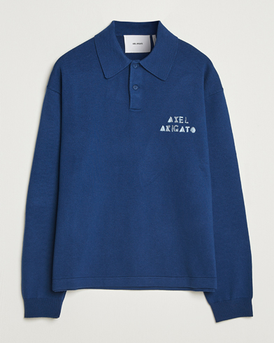 Axel Arigato Frey Wool/Cotton Knitted Polo Navy – Blu