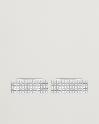 S.T. Dupont Cufflink Rectangle Diamond Head Silver – Argento
