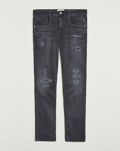 Replay Anbass Distressed Super Stretch Bio Jeans Washed Black – Nero