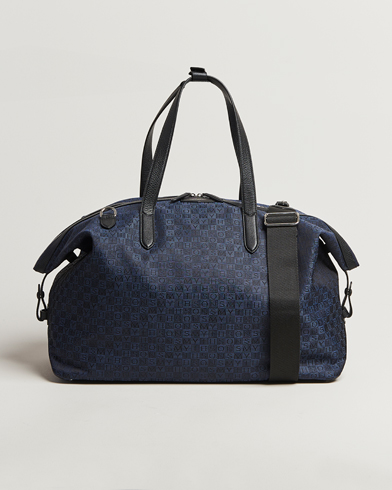 Smythson Canvas Stamp Travel Bag Navy – Blu