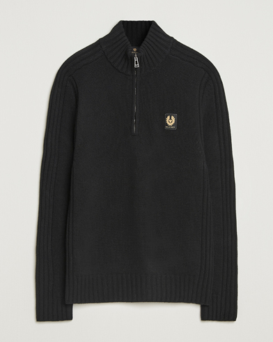 Belstaff Watch Wool Knitted Quarter Zip Black – Nero