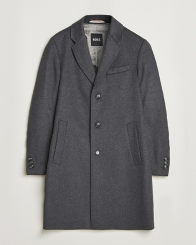 BOSS BLACK Hyde Wool Coat Medium Grey – Grigio
