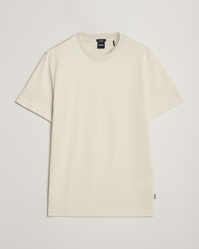 BOSS BLACK Thompson Structured Crew Neck T-Shirt Open White – Bianco